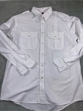 Horace Small White Long Sleeve Uniform Work Shirt - Size Large